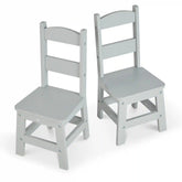 Child’s Wooden Chair Pair – Gray