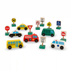 Wooden Vehicles and Traffic Signs