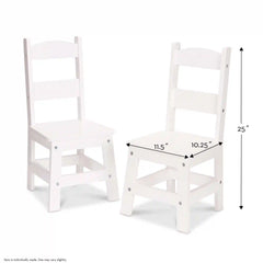 Wooden Chair Pair  - White